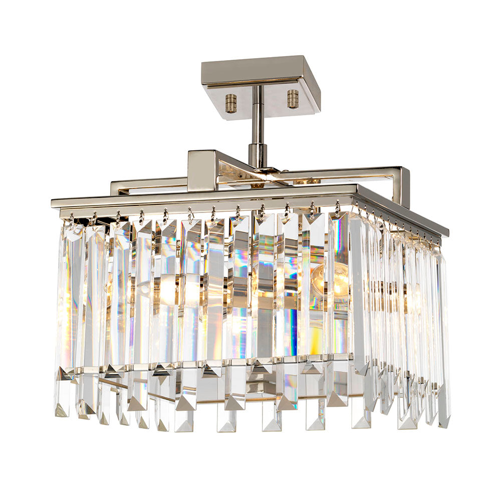 Aries 4-Light Small Polished Nickel Chandelier with Crystals (Playful Lighting)