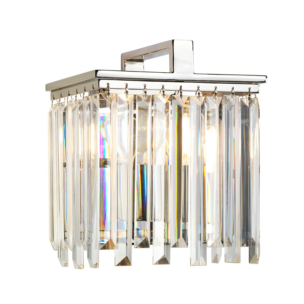 Aries 1-Light Polished Nickel Wall Light with Crystals (Playful Lighting)