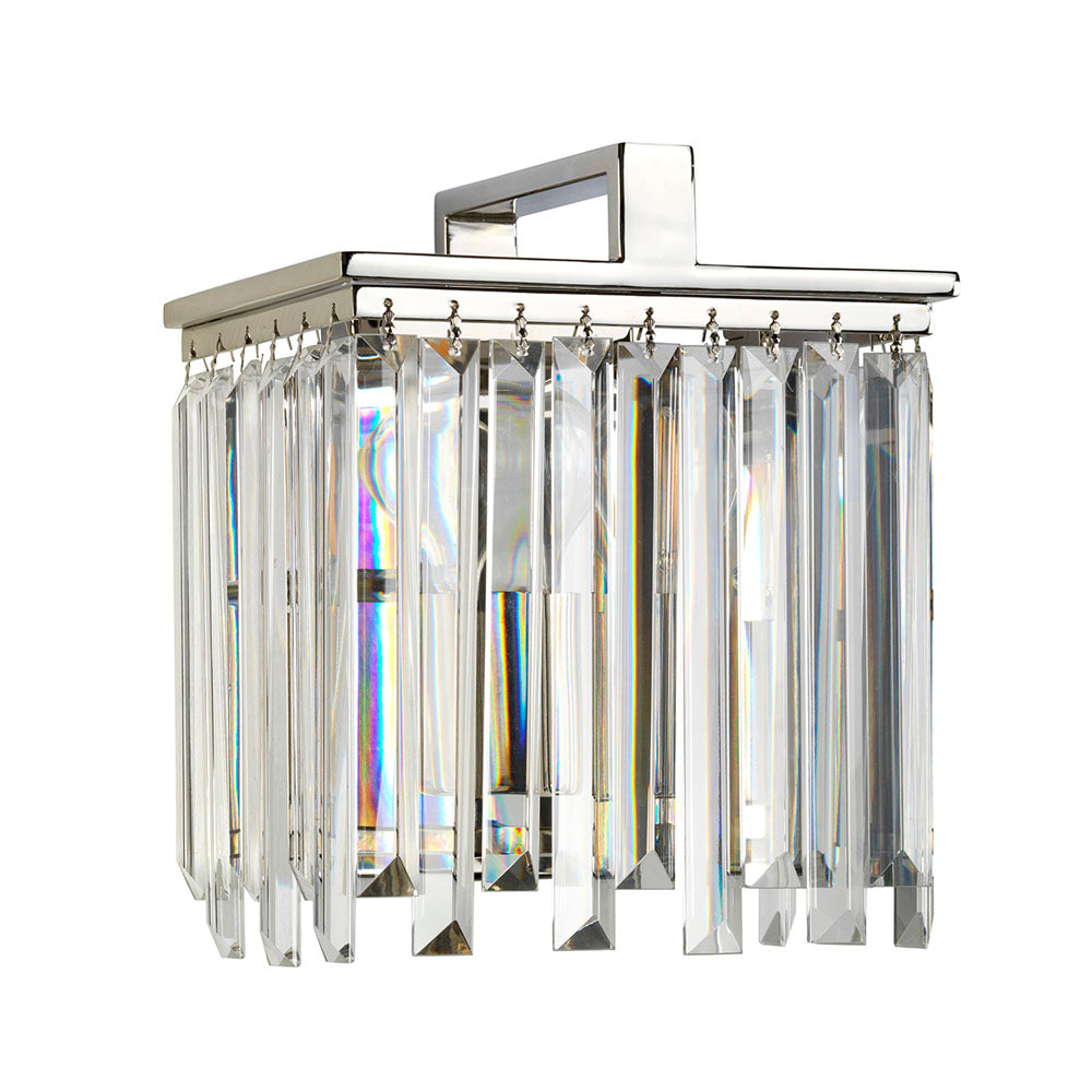 Aries 1-Light Polished Nickel Wall Light with Crystals (Playful Lighting)
