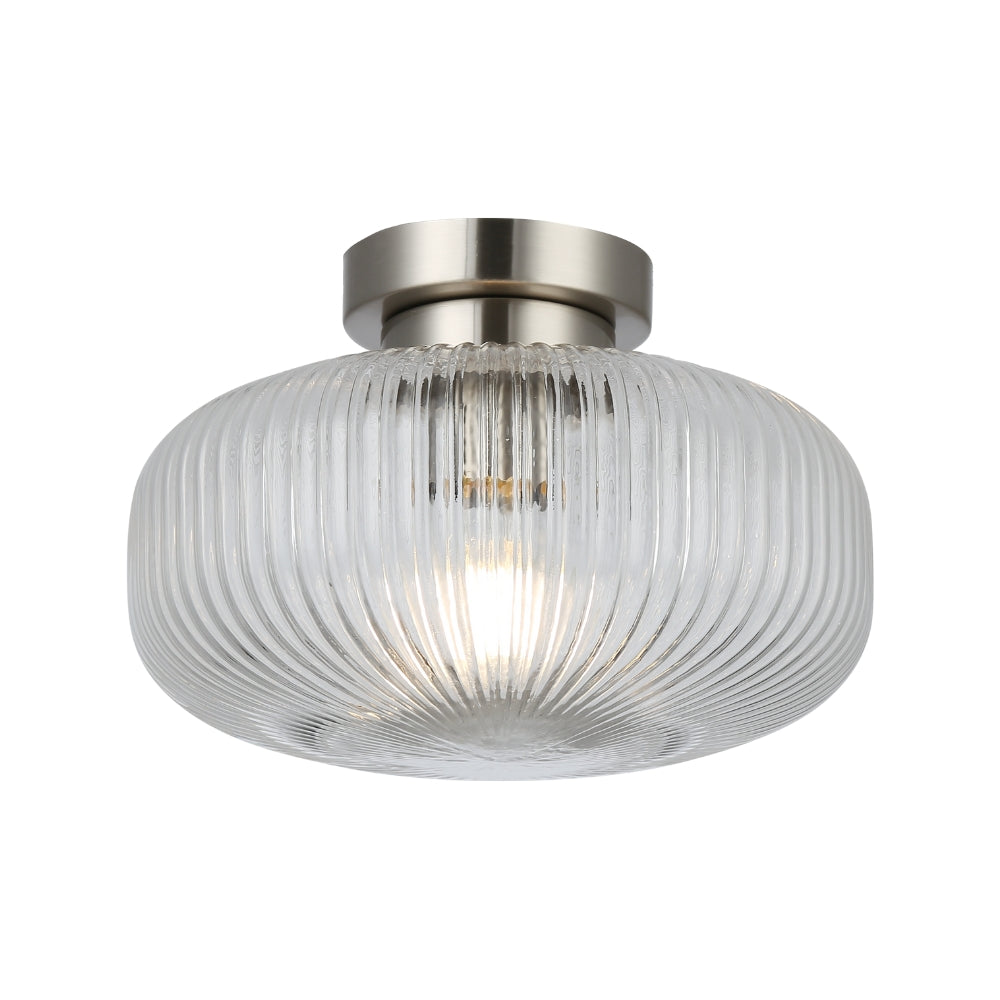 Arlo 1 Light  IP44 Satin Chrome bathroom Flush