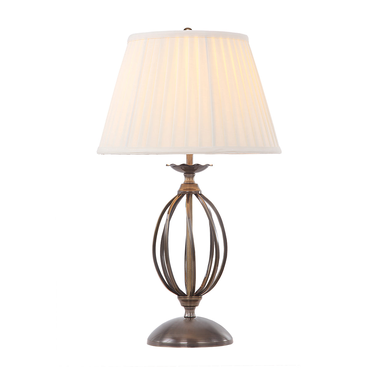 Artisan 1-Light Aged Brass Table Lamp (Hand-Formed Scrolls)