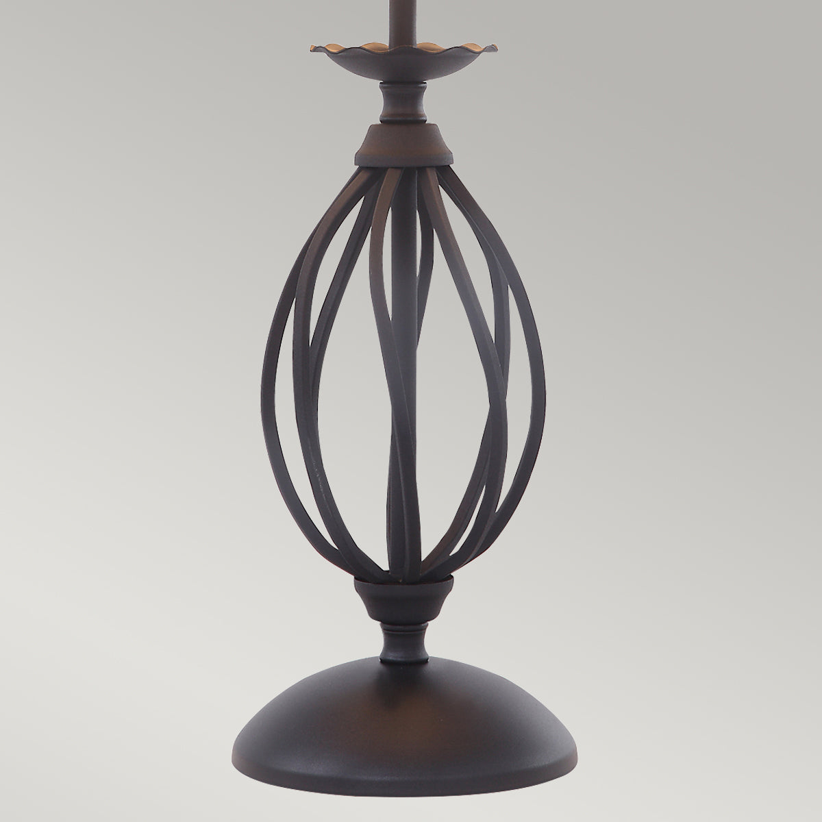 Artisan 1-Light Black Table Lamp (Hand-Formed Scrolls)