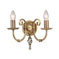 Artisan 2-Light Aged Brass Wall Light (Hand-Formed Scrolls)