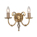 Artisan 2-Light Aged Brass Wall Light (Hand-Formed Scrolls)