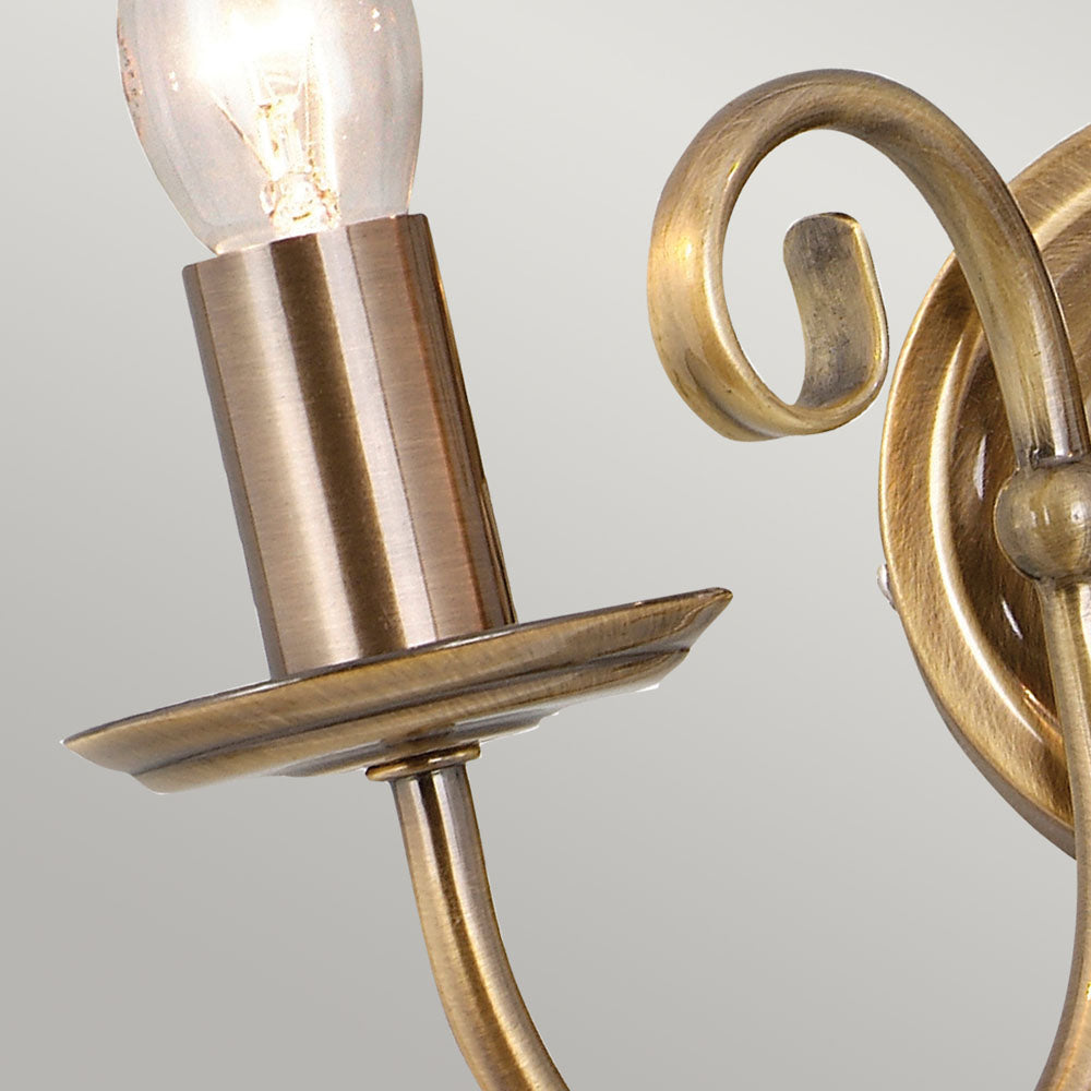 Artisan 2-Light Aged Brass Wall Light (Hand-Formed Scrolls)