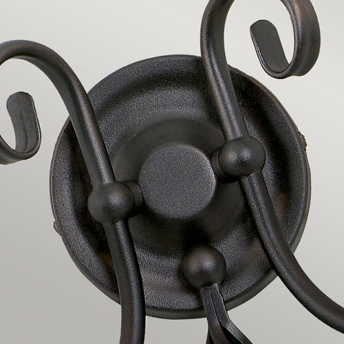 Artisan 2-Light Black Wall Light (Hand-Formed Scrolls)