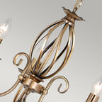 Artisan 3-Light Aged Brass Chandelier (Hand-Formed Scrolls, Convertible)