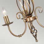 Artisan 3-Light Aged Brass Chandelier (Hand-Formed Scrolls, Convertible)