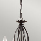 Artisan 3-Light Black Chandelier (Hand-Formed Scrolls, Convertible)