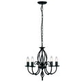 Artisan 5-Light Black Chandelier (Hand-Formed Scrolls, Convertible)