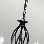 Artisan 5-Light Black Chandelier (Hand-Formed Scrolls, Convertible)
