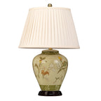 Arum 1-Light Chinese Porcelain Table Lamp (Green & Cream)