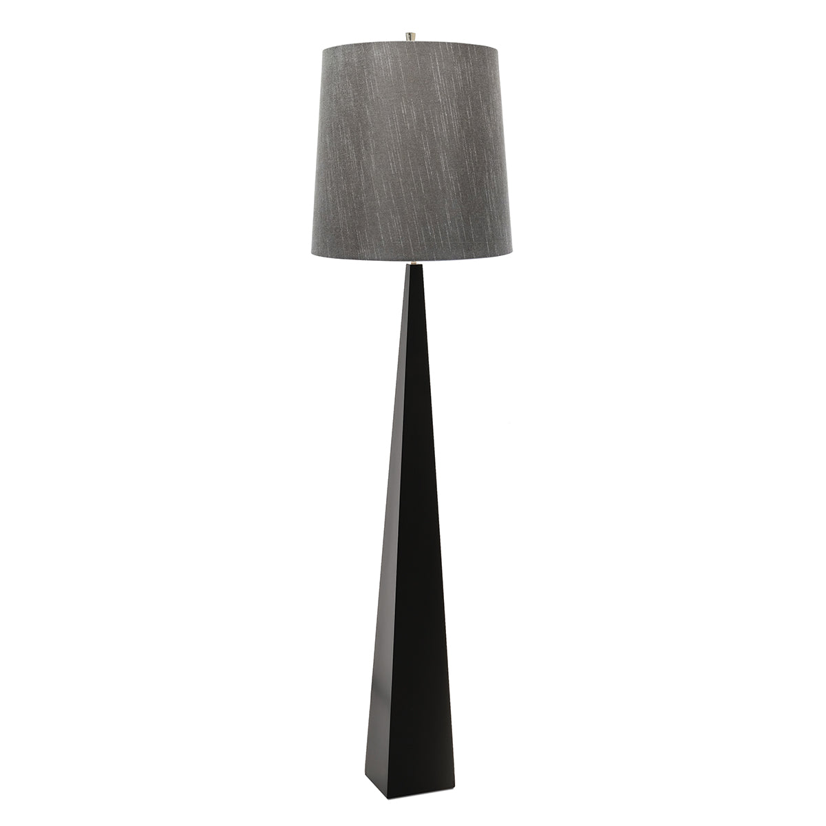 Ascent 1-Light Black Floor Lamp (Polished Nickel Accents)