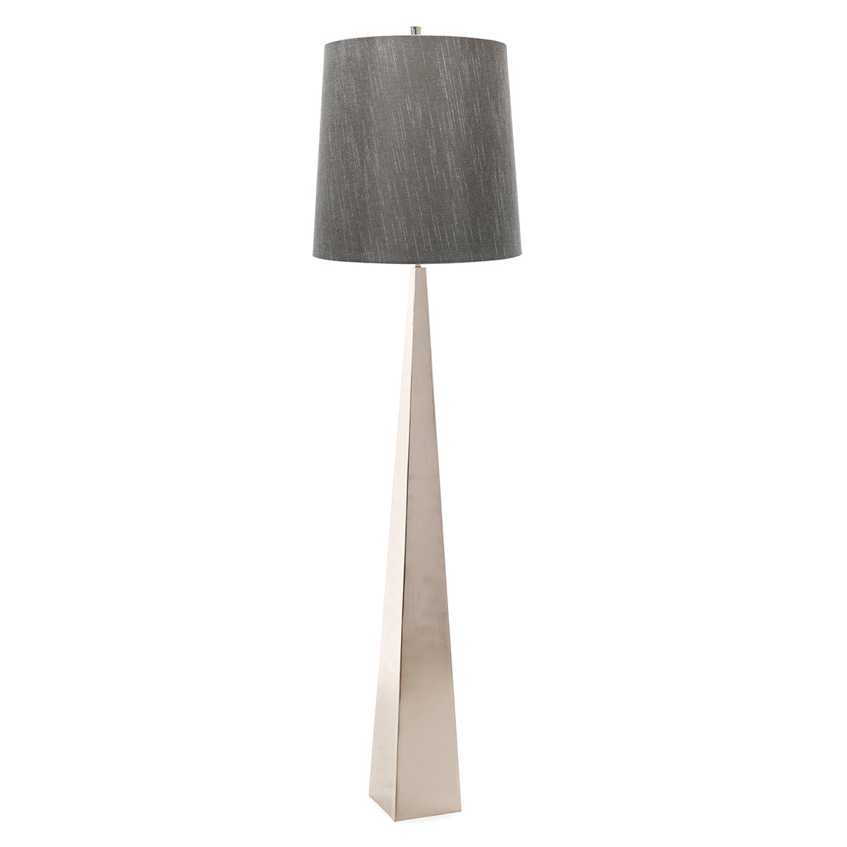 Ascent 1-Light Polished Nickel Floor Lamp (Dark Grey Shade)