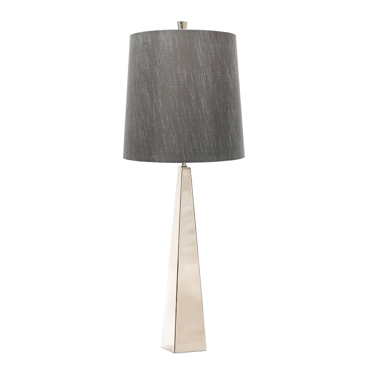 Ascent 1-Light Polished Nickel Table Lamp (Dark Grey Shade)