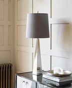 Ascent 1-Light Polished Nickel Table Lamp (Dark Grey Shade)