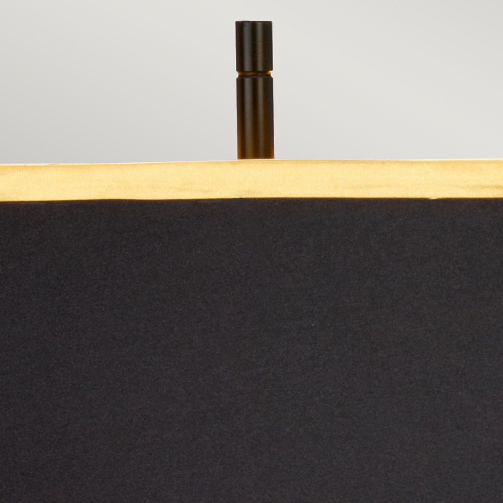 Atlas 1-Light Brushed Brass & Black Table Lamp (White Marble Base)