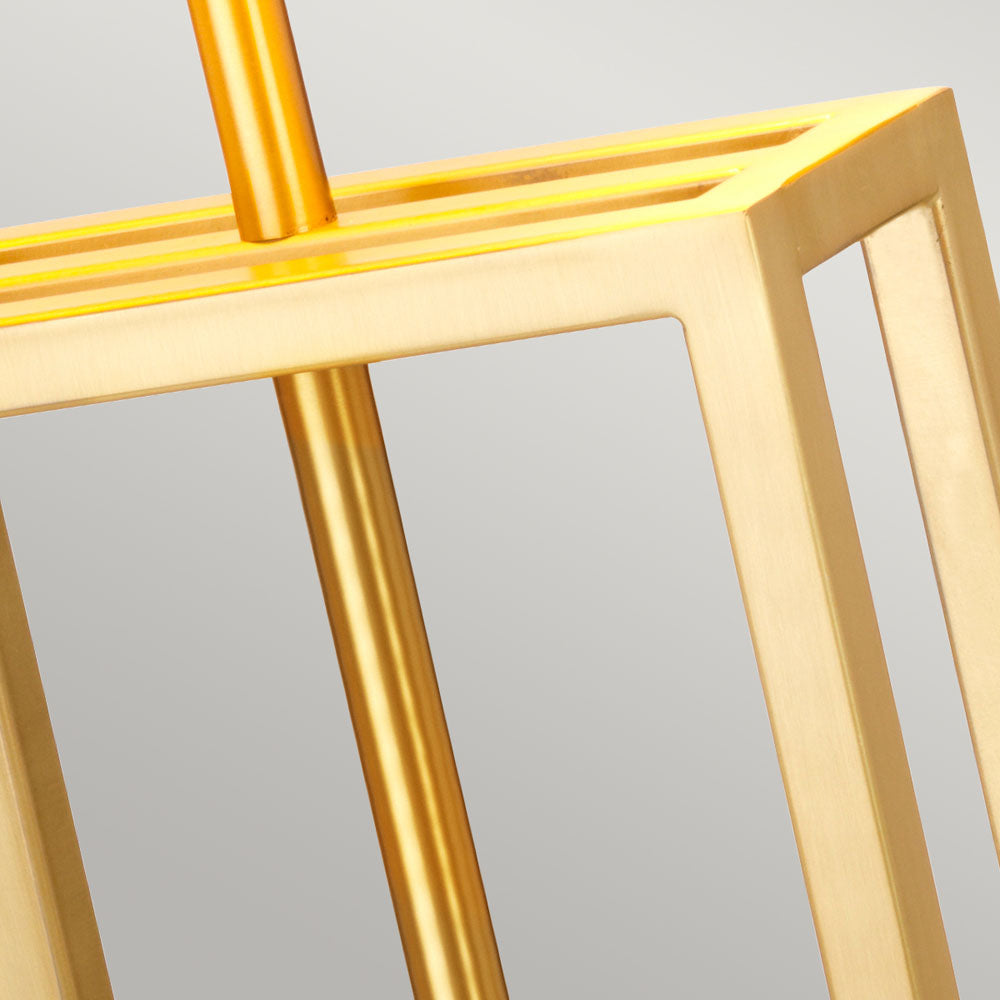 Atlas 1-Light Brushed Brass & Black Table Lamp (White Marble Base)