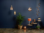 DAR Aurelia 15 Light Cluster Pendant Black Chrome Copper Glass