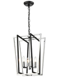 Aviary 4lt Lantern matt black and chrome Large