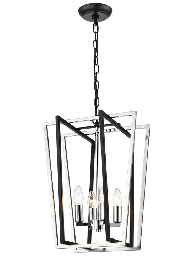 Aviary 4lt Lantern matt black and chrome Large