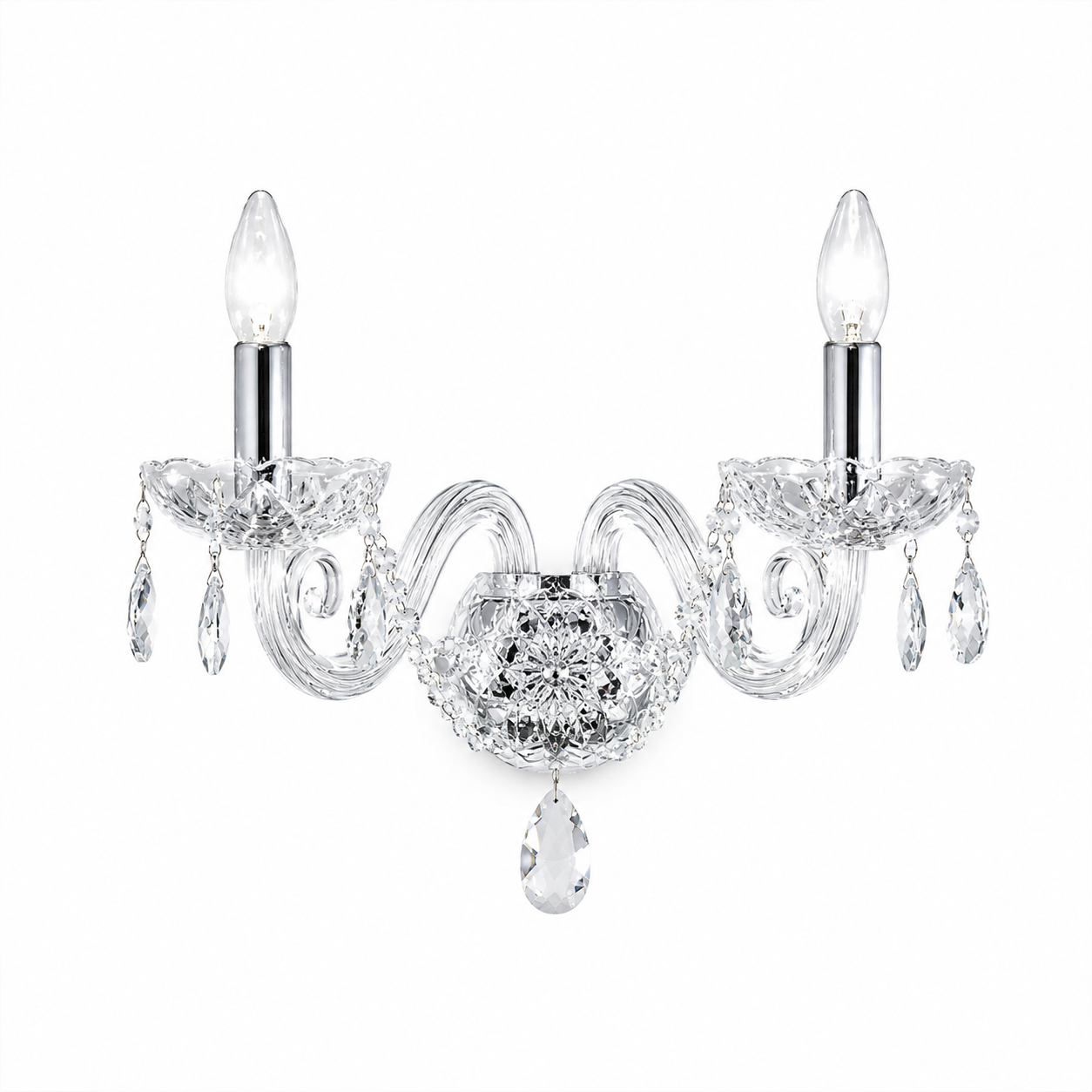 Kolin 2 Light Crystal Wall Nickel Trim