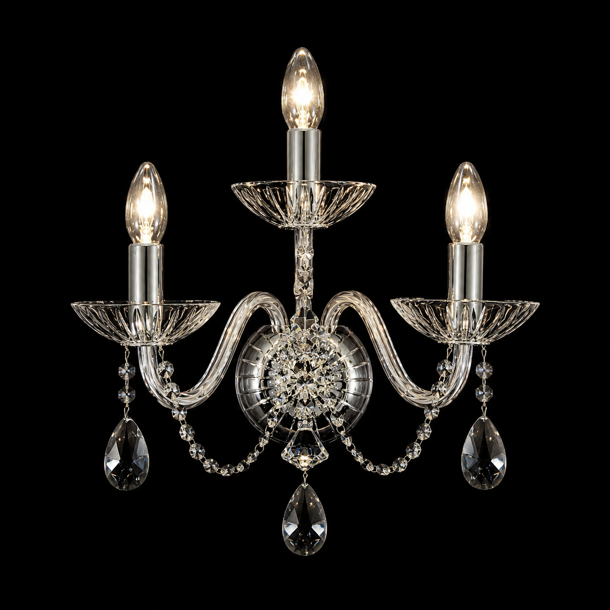 Liberec 3 Wall Light - Clear