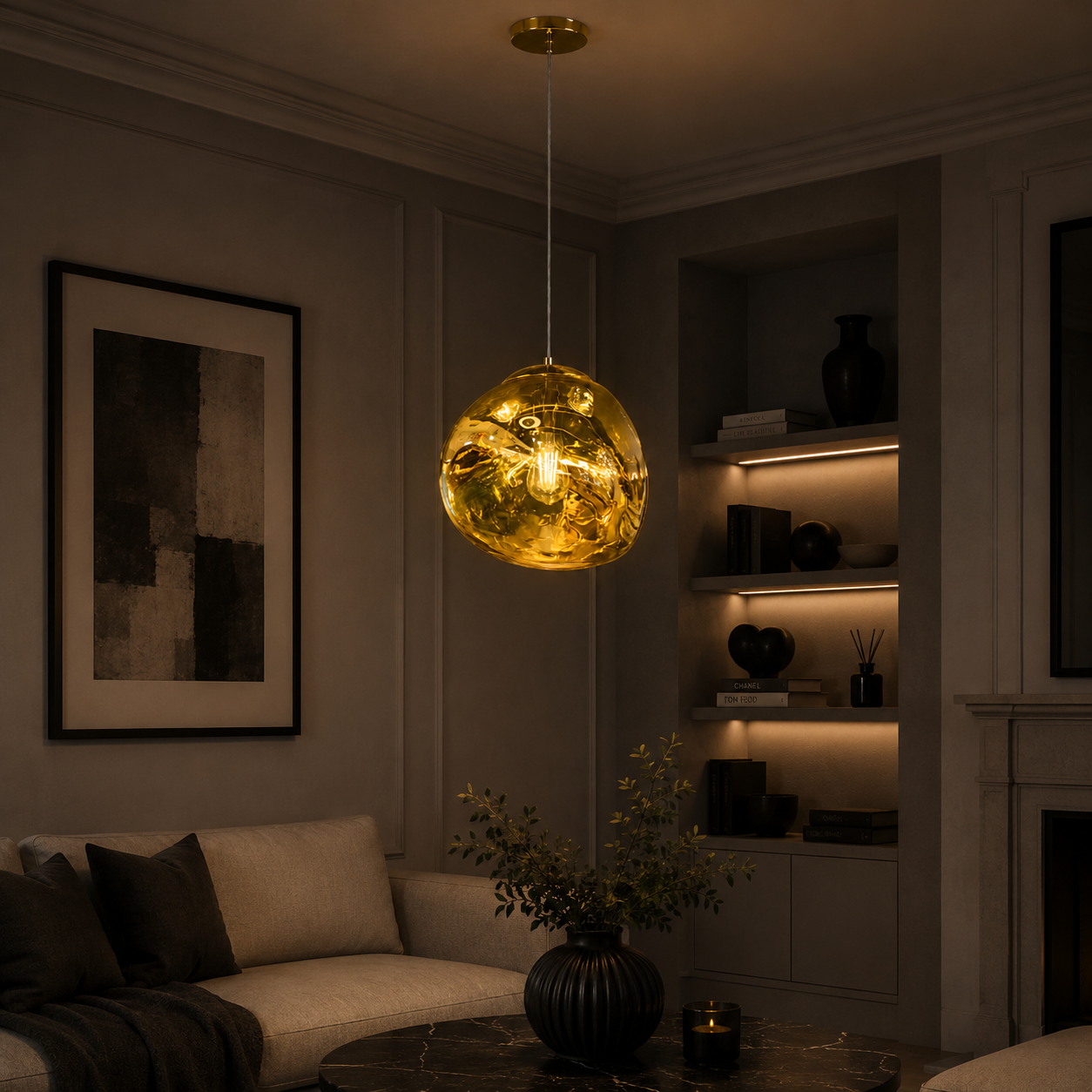 Mensa 300 Gold Glass Pendant
