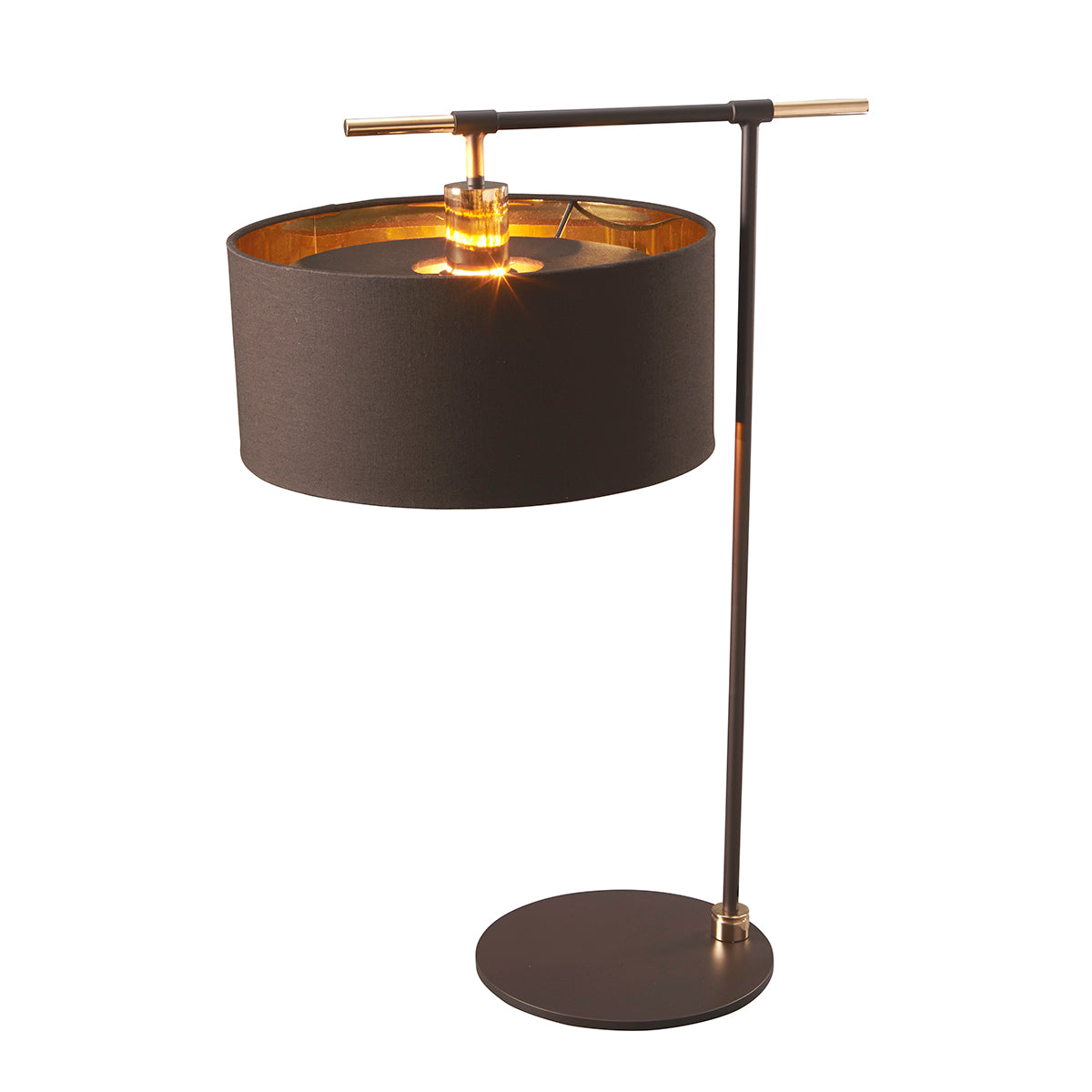 Balance 1-Light Table Lamp (Brown & Polished Brass)