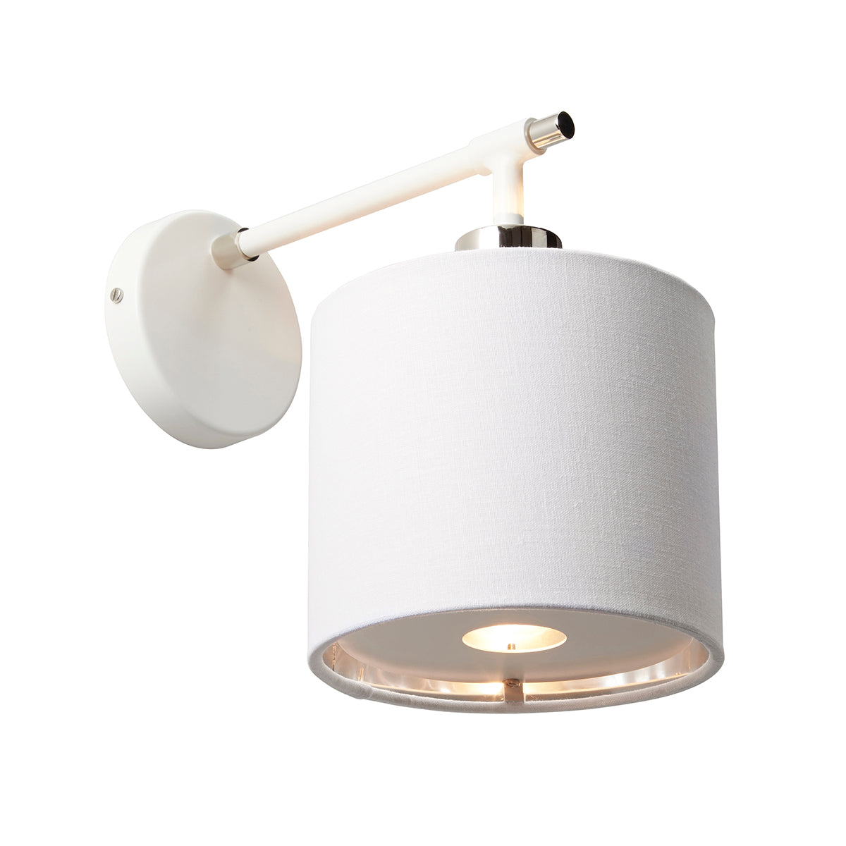 Balance 1-Light White & Polished Nickel Wall Light (Retro Style)