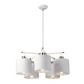 Balance 5-Light White & Polished Nickel Chandelier (Retro Style)