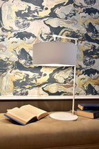 Balance 1-Light Table Lamp (White & Polished Nickel)
