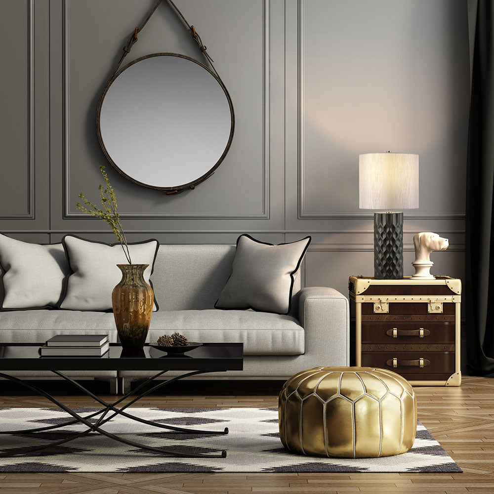 Barbican 1-Light Table Lamp (Graphite & Silver)