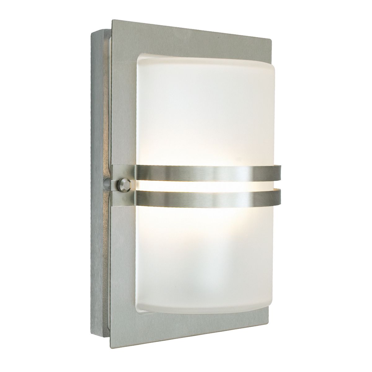 Basel 1 Light Wall Lantern - Stainless Steel With Frosted Glass