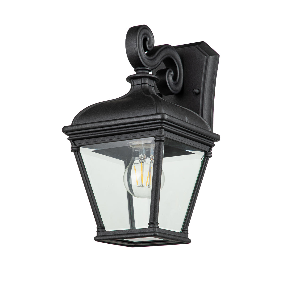 Bayview Medium Black Wall Lantern (IP44)