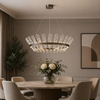 Franklite Beatrice LED Pendant Light Bronze Crystal Glass 950mm