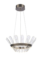 Decorative LED pendant with glass elements in living room