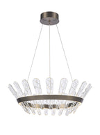 Bronze LED pendant light with crystal glass detail
