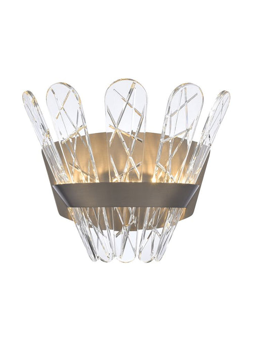 Bronze LED wall light with crystal glass detail