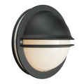 Berlin 1-Light Black Wall Light with Opal Glass