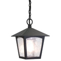 York 1-Light Black Hanging Porch Lantern