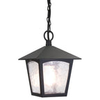 York 1-Light Black Hanging Porch Lantern