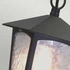 York 1-Light Black Hanging Porch Lantern