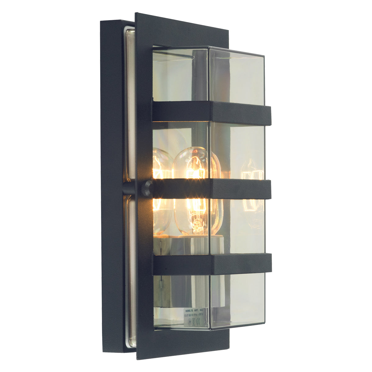 Boden 1-Light Black Wall Light with Clear Glass
