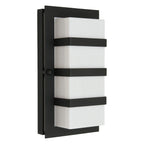 Boden 1-Light Black Wall Light with Opal Glass