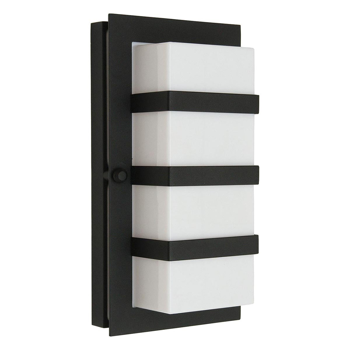 Boden 1-Light Black Wall Light with Opal Glass