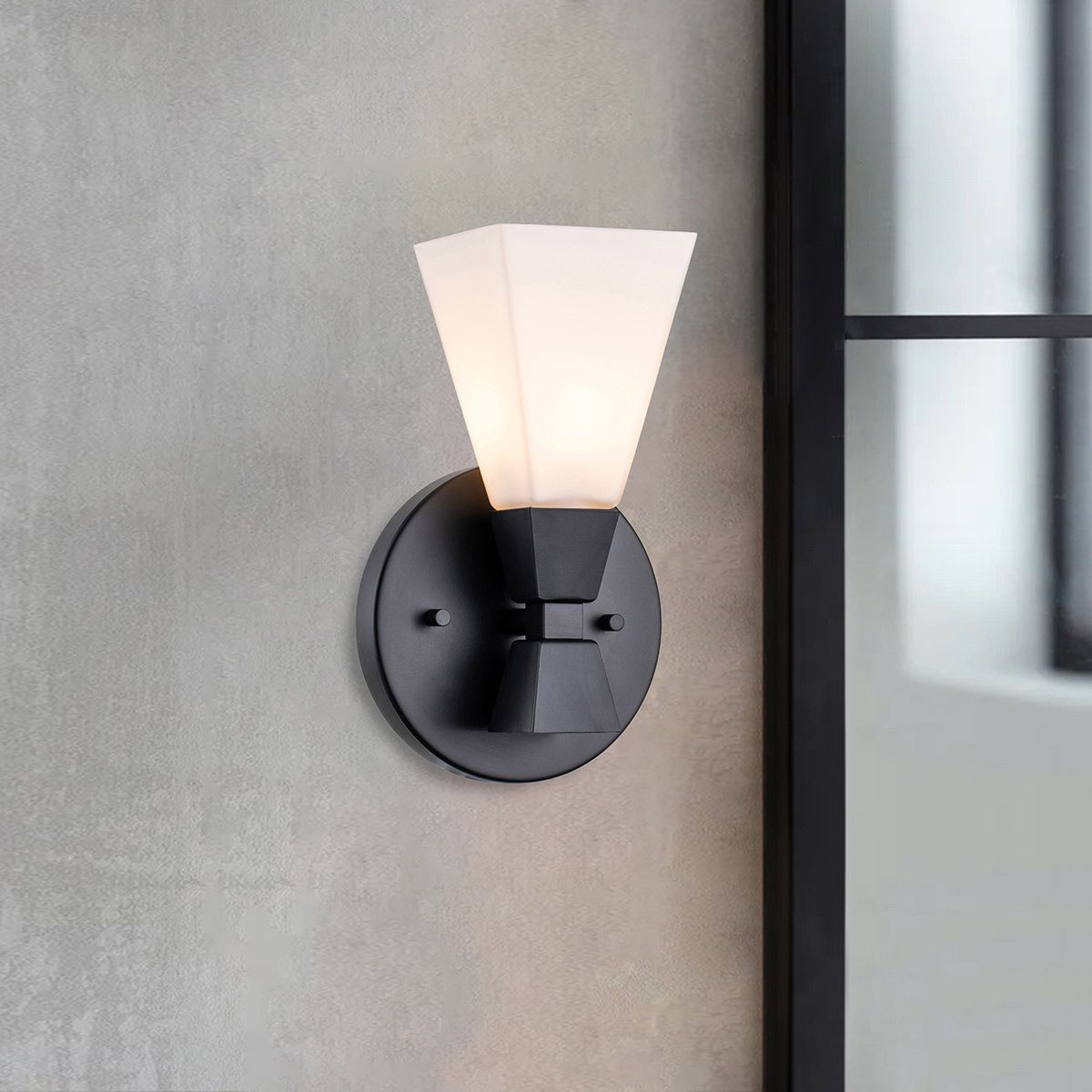 Bowtie 1lt Wall Light - Matte Black