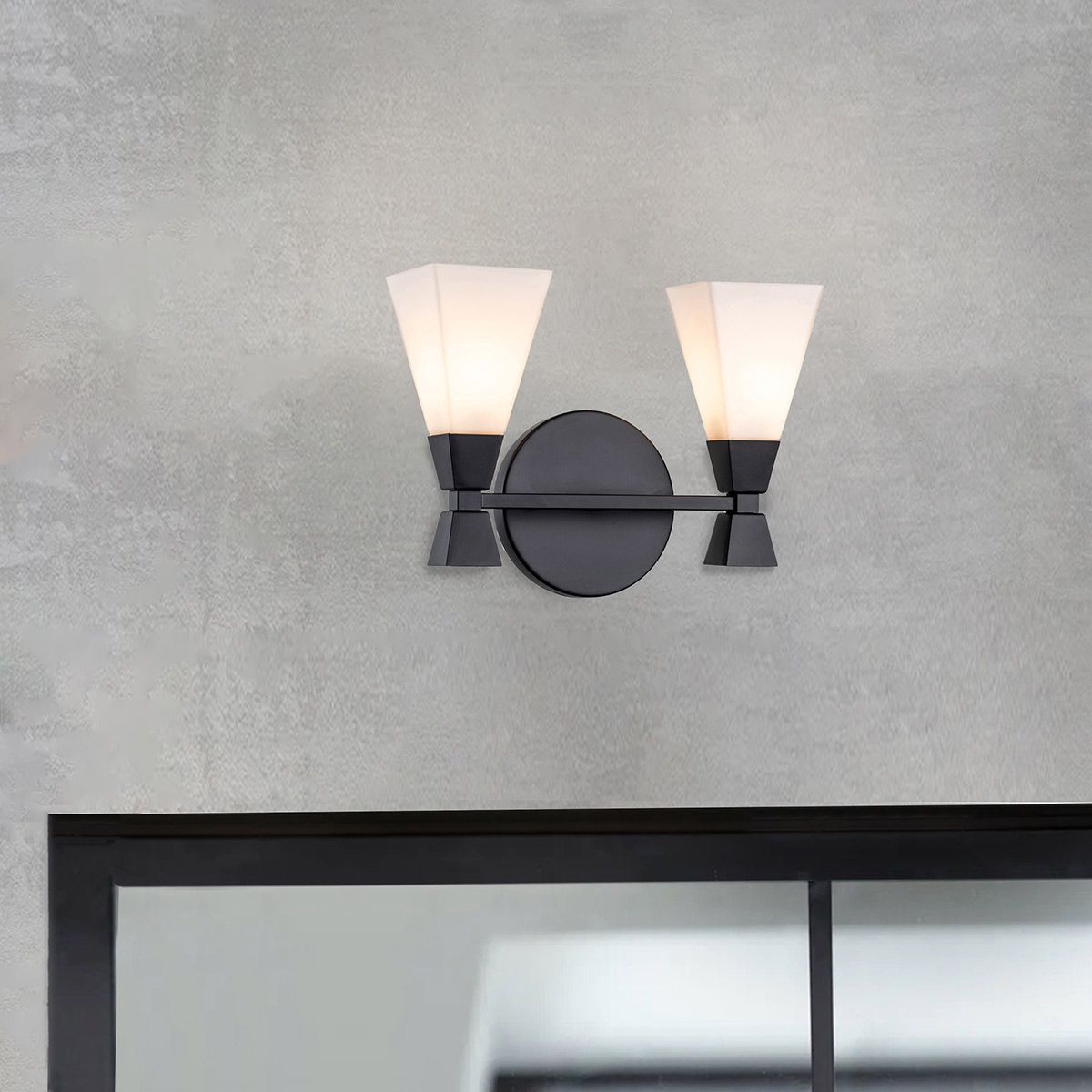 Bowtie 2lt Wall Light - Matte Black