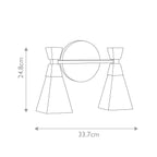 Bowtie 2lt Wall Light - Matte Black