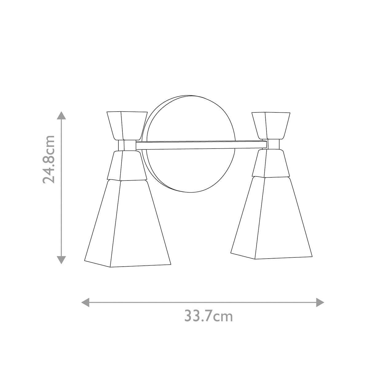 Bowtie 2lt Wall Light - Matte Black
